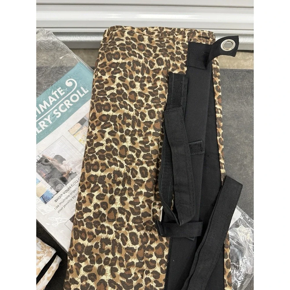 Donna Walsh Hanging Jewelry Organizer - Ultimate Jewelry Scroll- LEOPARD ANIMAL
